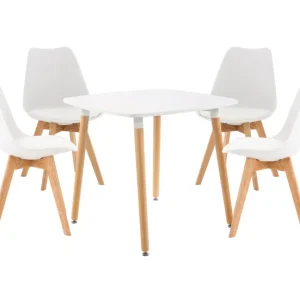Juego de comedor Liborg para cuatro personas Madera Natural/blanco Fácil Mantenimiento