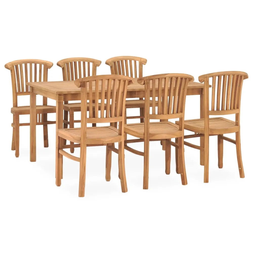 Juego de Comedor vidaXL juego de comedor para jardín 7 piezas madera maciza de teca