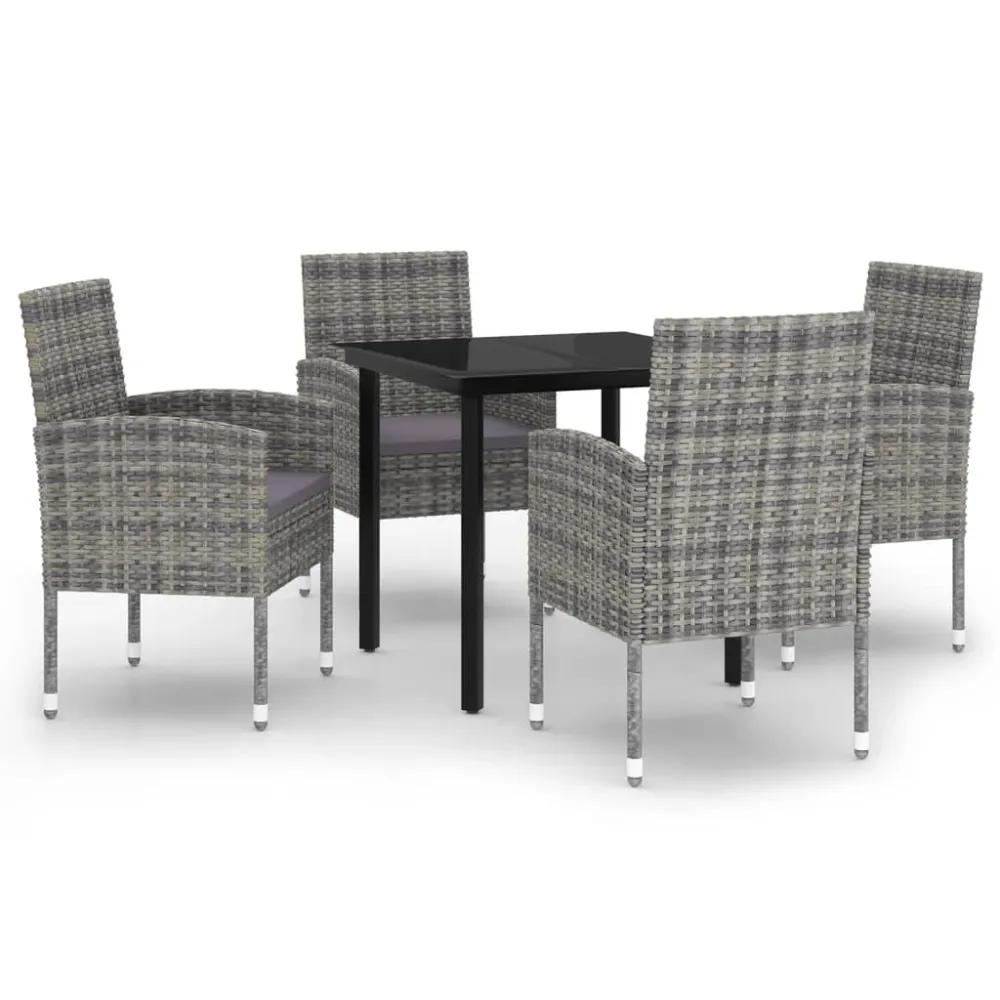 Juego de Comedor vidaXL juego de comedor para jardín 5 piezas gris antracita