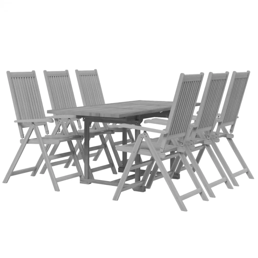 Juego de Comedor vidaXL juego de comedor para jardín 7 piezas madera maciza acacia