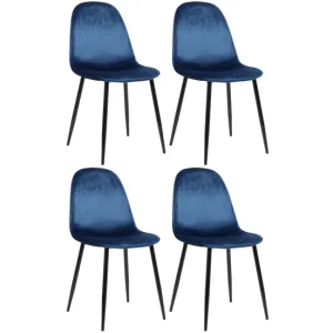 Juego de Exterior Resistentes la Intemperie Juego de 4 sillas de comedor Napier Terciopelo Crema 51X44X88 cm