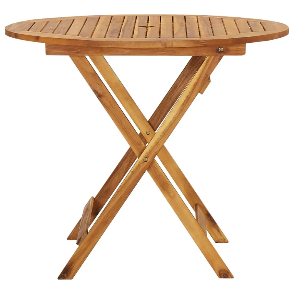 Juego de Exterior Resistentes la Intemperie vidaXL comedor de jardín plegable 5 piezas de madera maciza de acacia