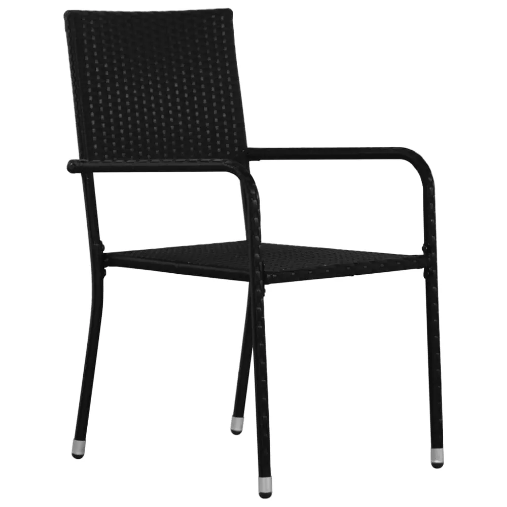 Juego de Exterior Resistentes la Intemperie vidaXL juego de comedor para jardín 9 piezas ratán sintético negro