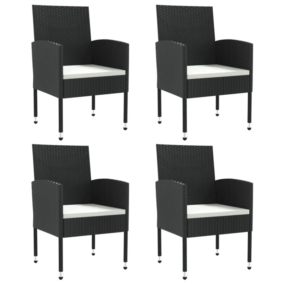 Juego de Exterior Resistentes la Intemperie vidaXL juego de comedor de jardín 5 pzas ratán sintético y acero negro