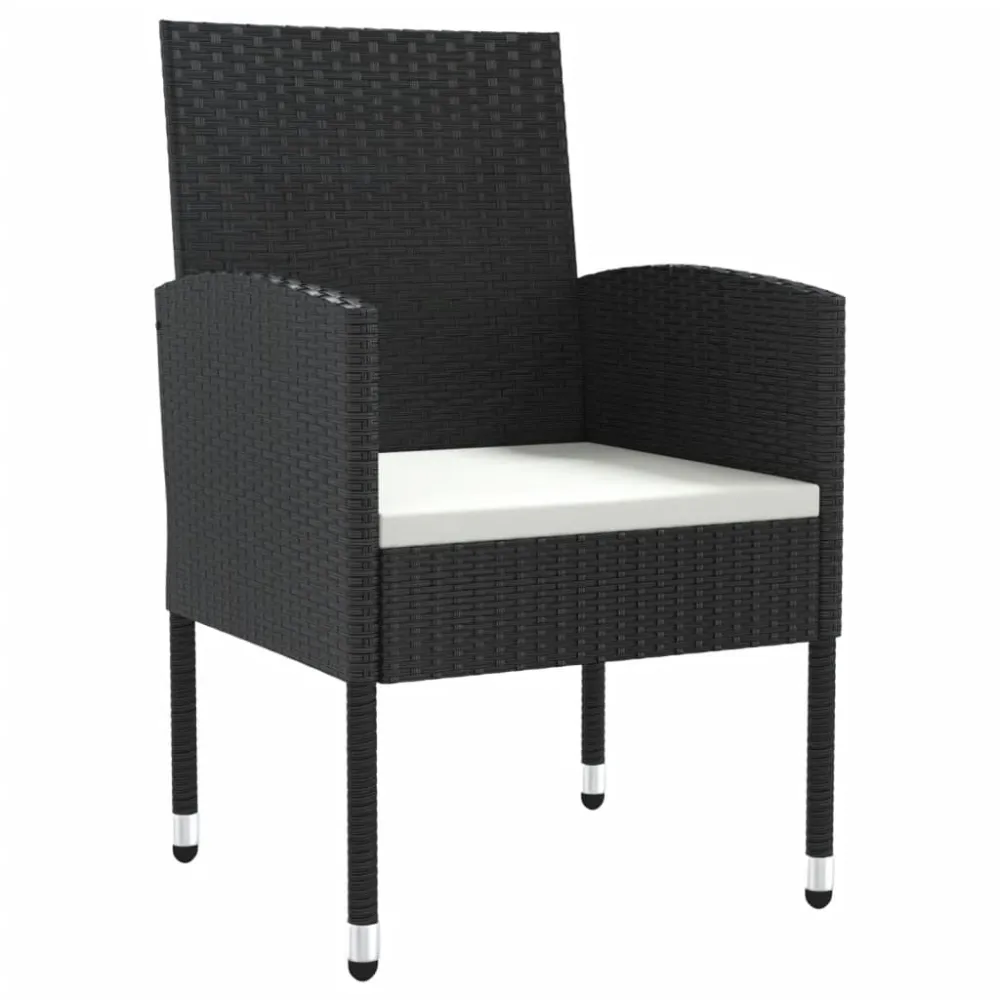Juego de Exterior Resistentes la Intemperie vidaXL juego de comedor de jardín 5 pzas ratán sintético y acero negro