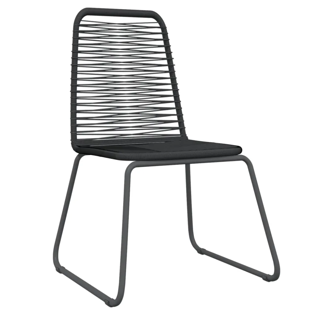 Juego de Exterior Resistentes la Intemperie vidaXL juego de comedor para jardín 9 piezas negro