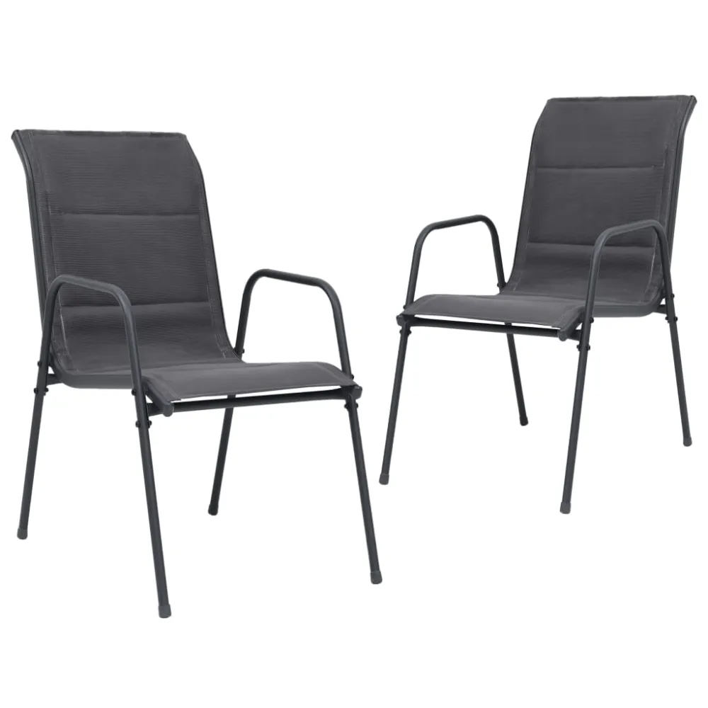 Juego de Lounge vidaXL juego de comedor de jardín 3 piezas acero gris antracita