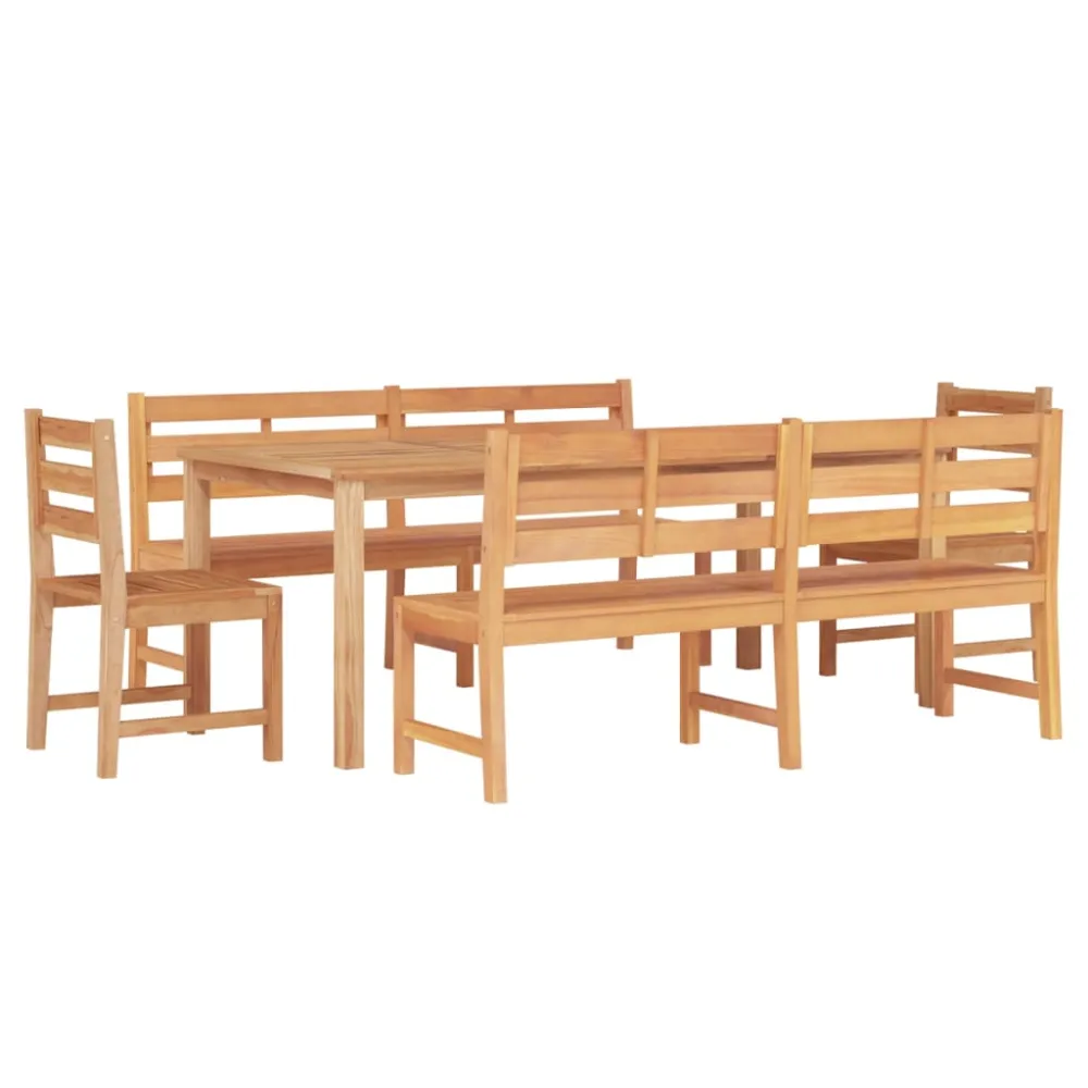 Juego de Lounge vidaXL juego de comedor para jardín 5 piezas madera maciza de teca