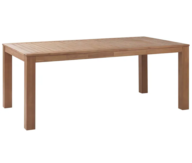Mesa de comedor de madera de eucalipto clara 190 x 105 cm MONSANO | Incluye Mesa y 4 Sillas |