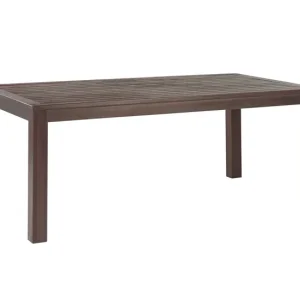 Mesa de comedor de madera de eucalipto oscura 180 x 100 cm TUSCANIA Resistente la Intemperie
