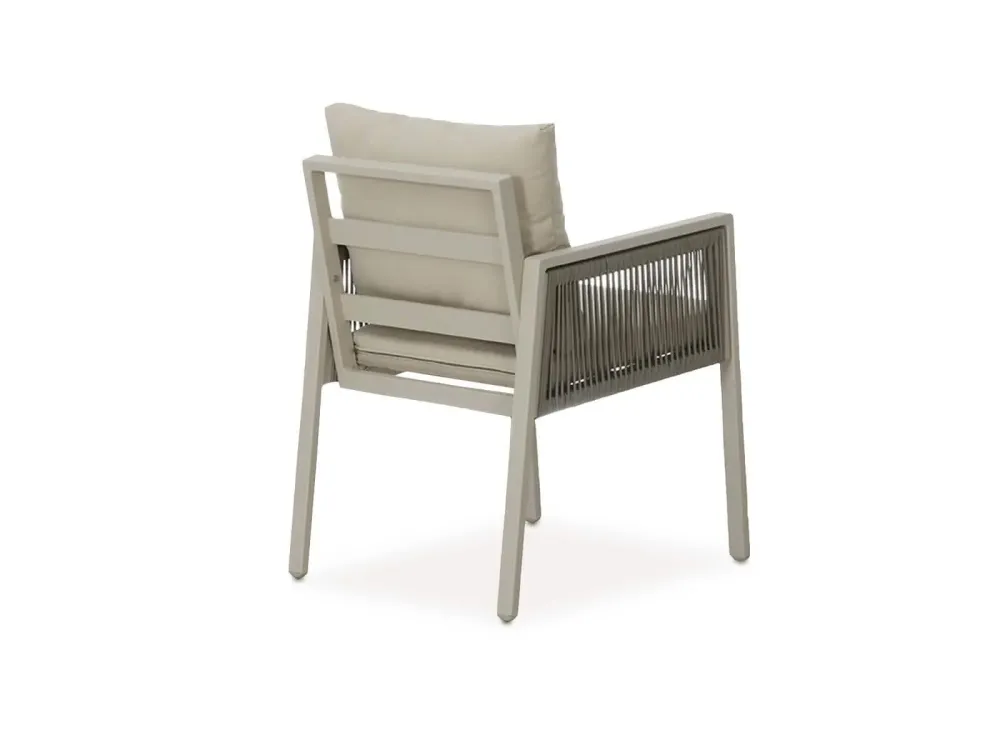 Mesa Comedor Outdoor Alin Cuadrada + 4 Sillas con Mesa de Centro