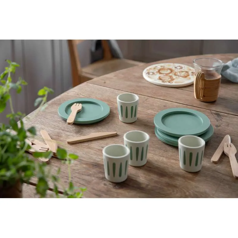 Sebra Juego de comedor para 4 en madera Material de Aluminio y Tela