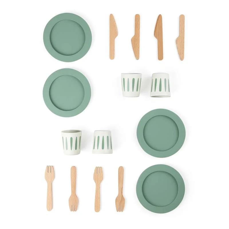 Sebra Juego de comedor para 4 en madera Material de Aluminio y Tela