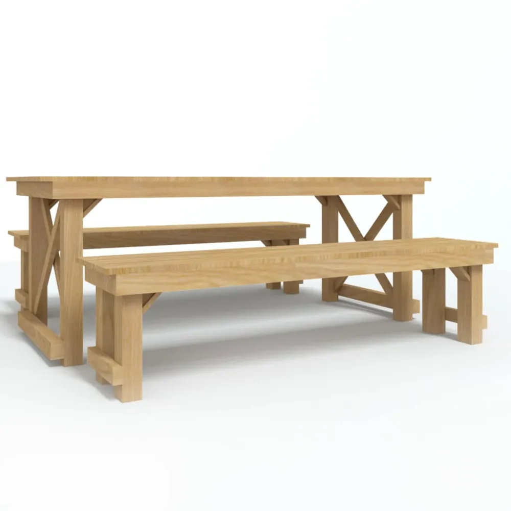 Set Completo de Jardín con vidaXL juego de comedor de jardín 3 piezas madera de pino impregnada