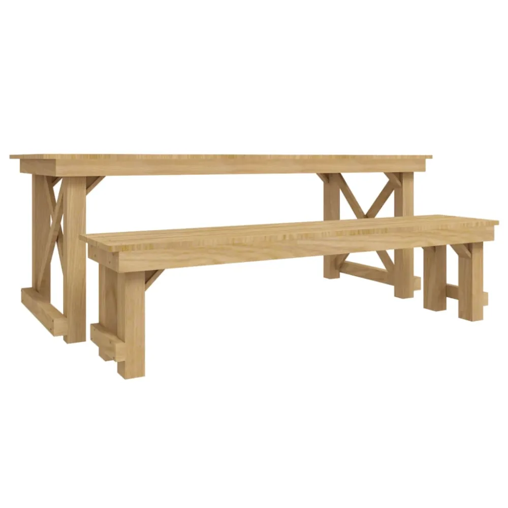 Set Completo de Jardín con vidaXL juego de comedor de jardín 3 piezas madera de pino impregnada