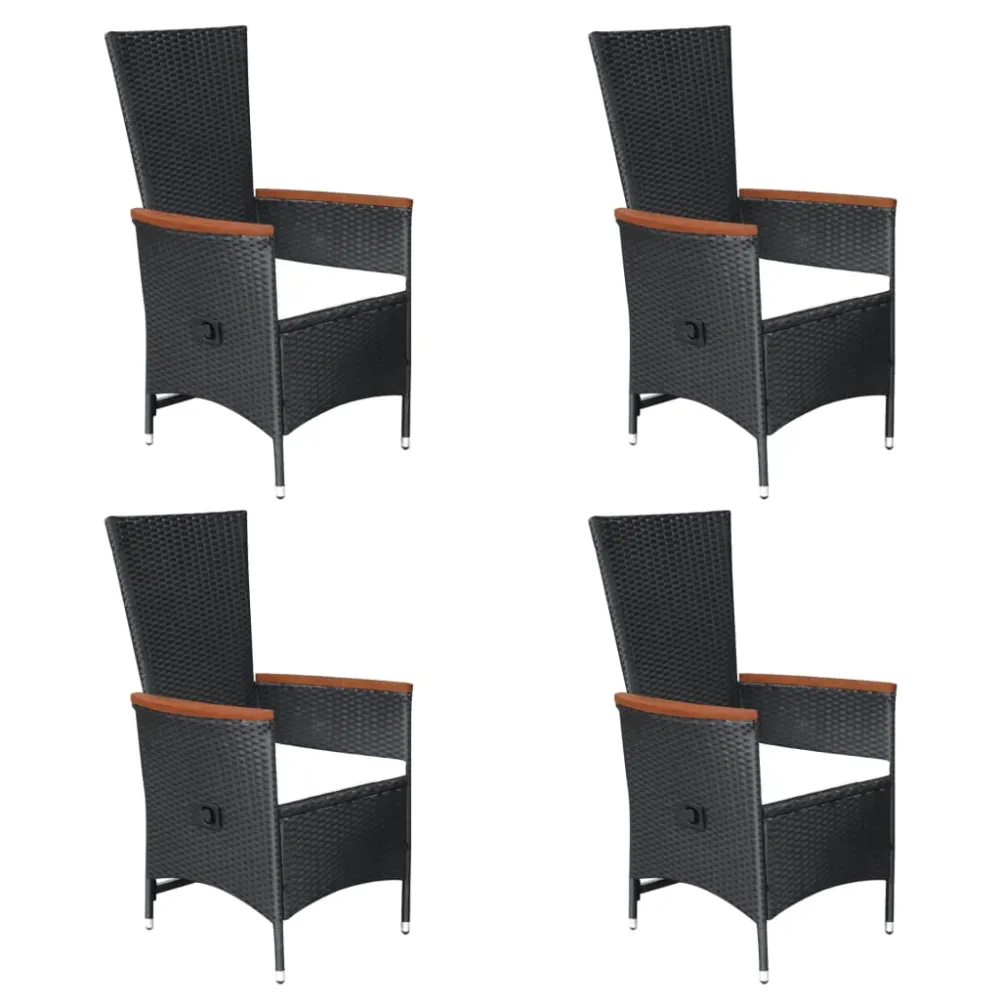 Set Completo de Jardín con vidaXL juego de comedor para jardín 5 piezas negro