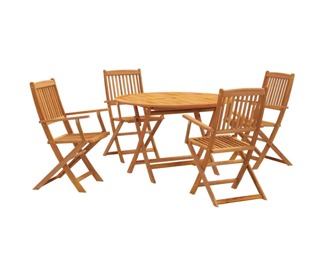 Set de Terraza Juego de comedor de jardin 5 piezas madera maciza de acacia