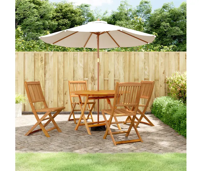 Set de Terraza Juego de comedor de jardin 5 piezas madera maciza de acacia