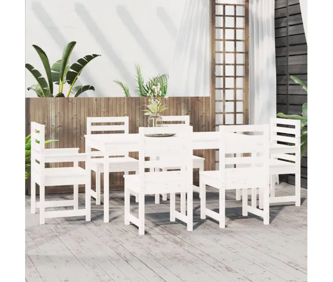 Set de Terraza Juego de comedor de jardin 7 piezas madera maciza de pino