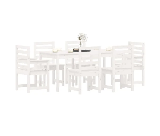 Set de Terraza Juego de comedor de jardin 7 piezas madera maciza de pino