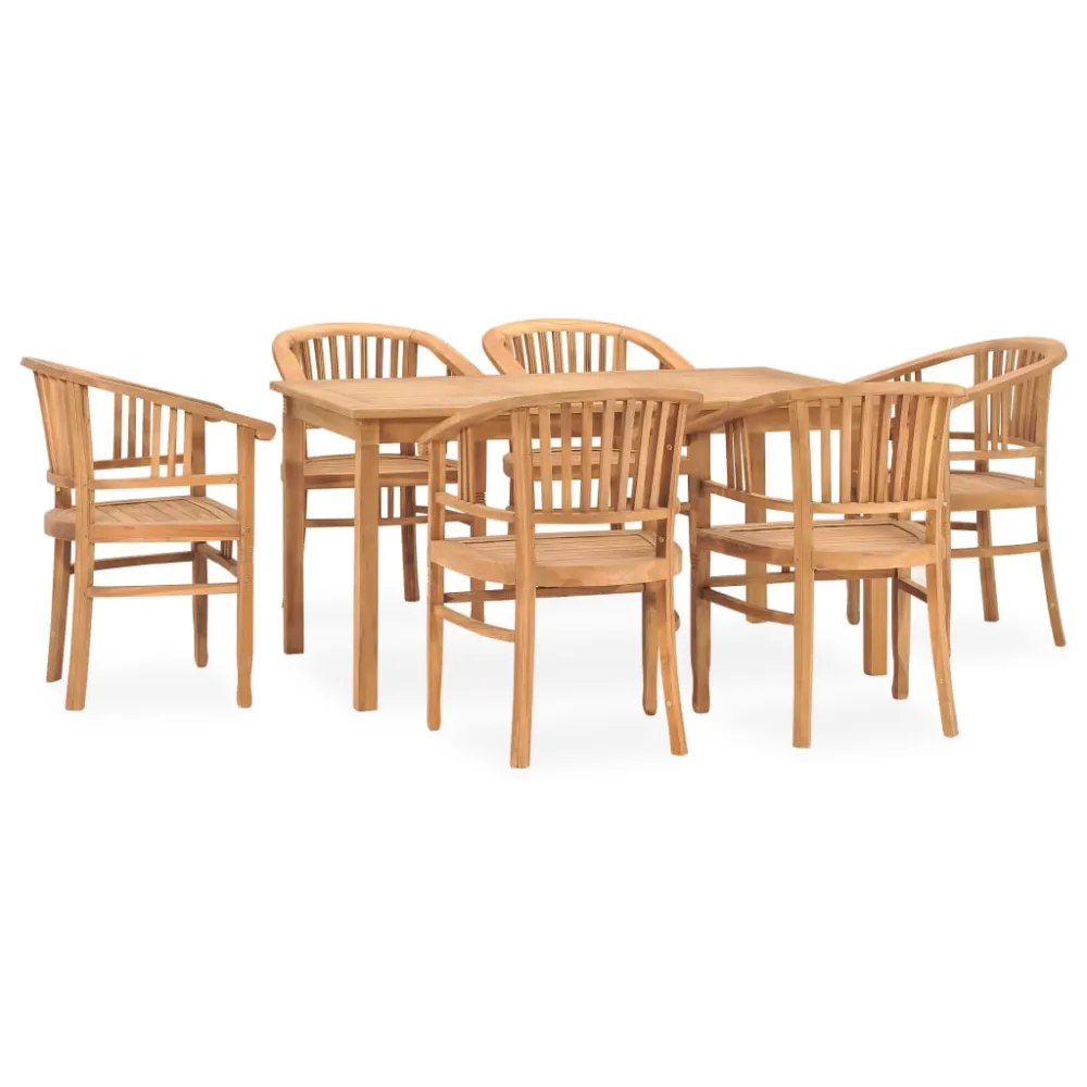 Set de Terraza vidaXL conjunto de comedor para jardín 7 piezas madera maciza de teca