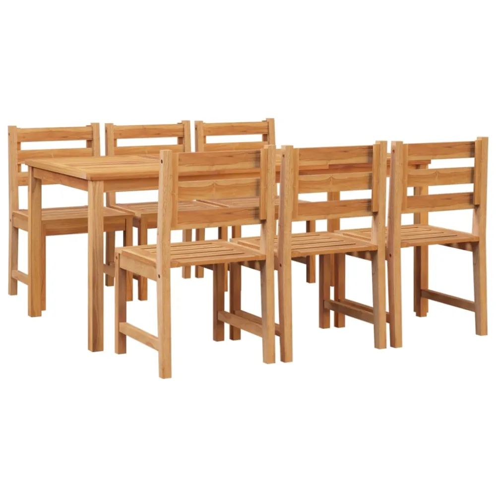 Set de Terraza vidaXL juego de comedor de jardín 7 piezas madera maciza de teca