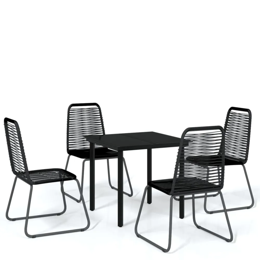 Set de Terraza vidaXL juego de comedor de jardín 5 piezas negro