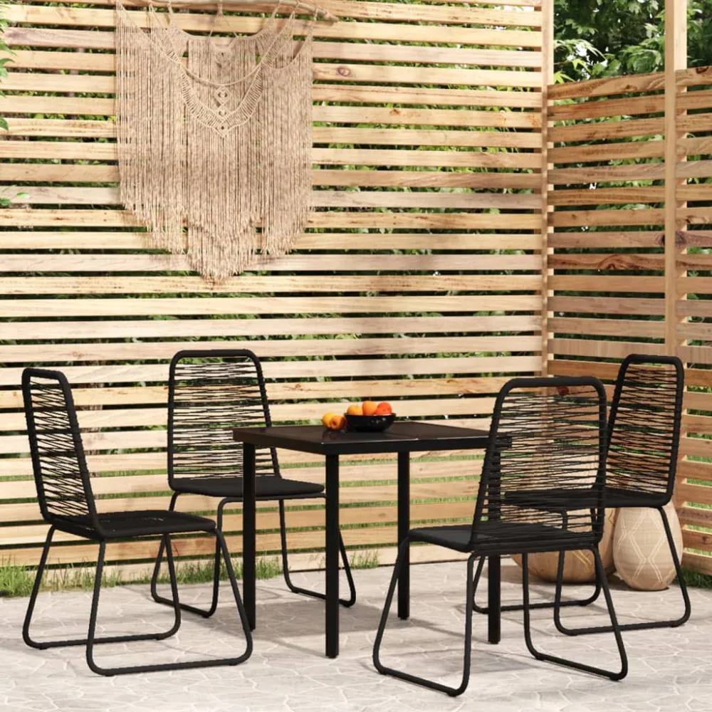 Set de Terraza vidaXL juego de comedor de jardín 5 piezas negro