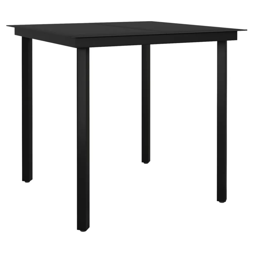 Set de Terraza vidaXL juego de comedor de jardín 5 piezas negro