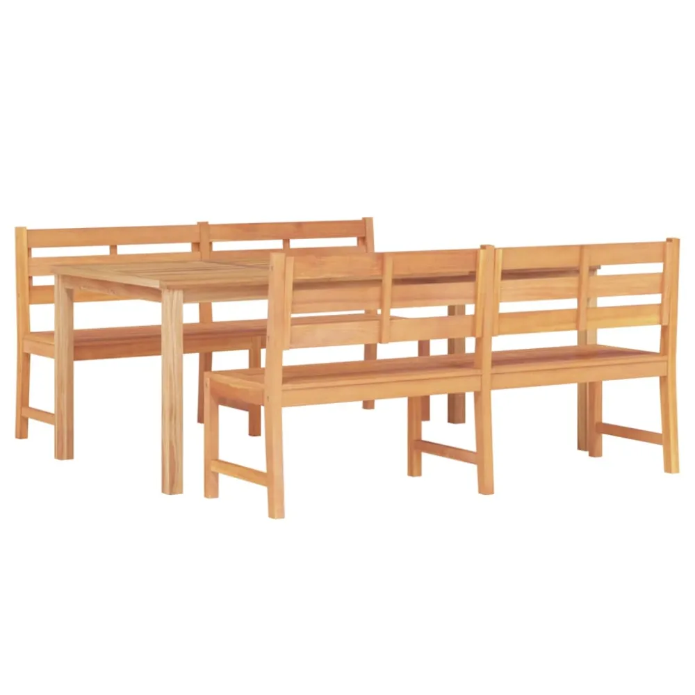 Set de Terraza vidaXL juego de comedor para jardín 3 pzas madera maciza de teca