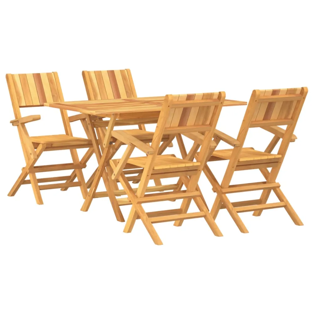 Set de Terraza vidaXL juego de comedor para jardín 5 piezas madera maciza de teca