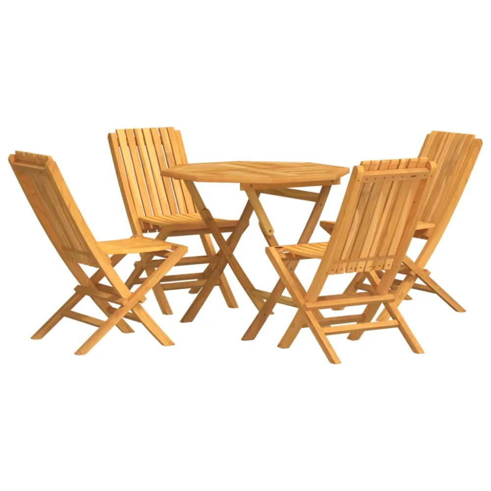 Set de Terraza vidaXL juego de comedor para jardín 5 piezas madera maciza de teca