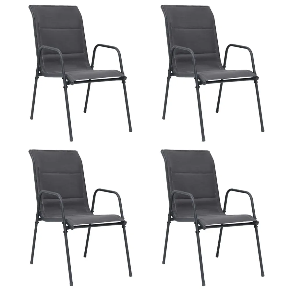 vidaXL juego de comedor de jardín 5 piezas acero gris antracita Fácil Mantenimiento