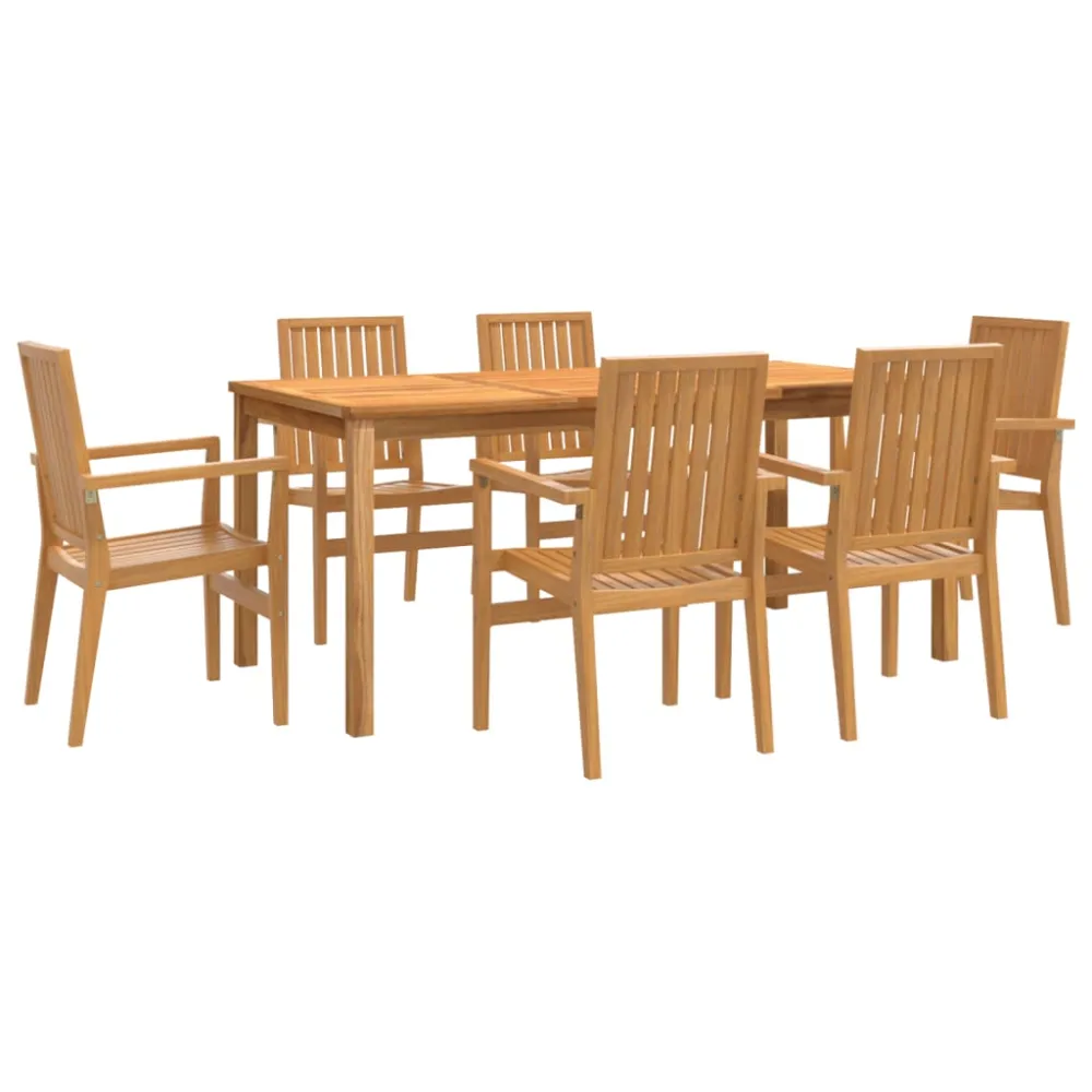 vidaXL juego de comedor de jardín 7 piezas madera maciza de teca para 8 Personas