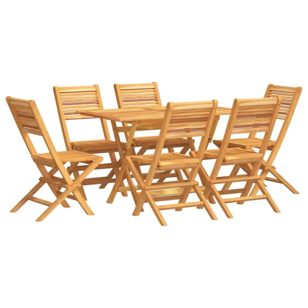 vidaXL juego de comedor de jardín 7 piezas madera maciza de teca en Ratán Sintético