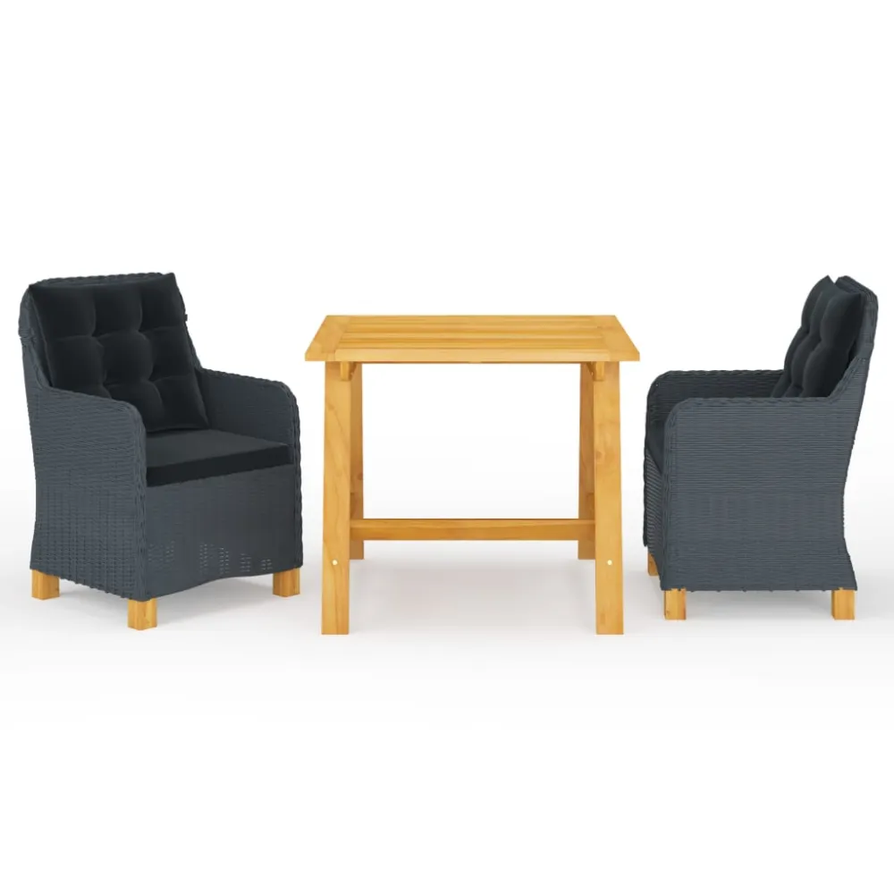 vidaXL juego de comedor para jardín 3 piezas gris turbio