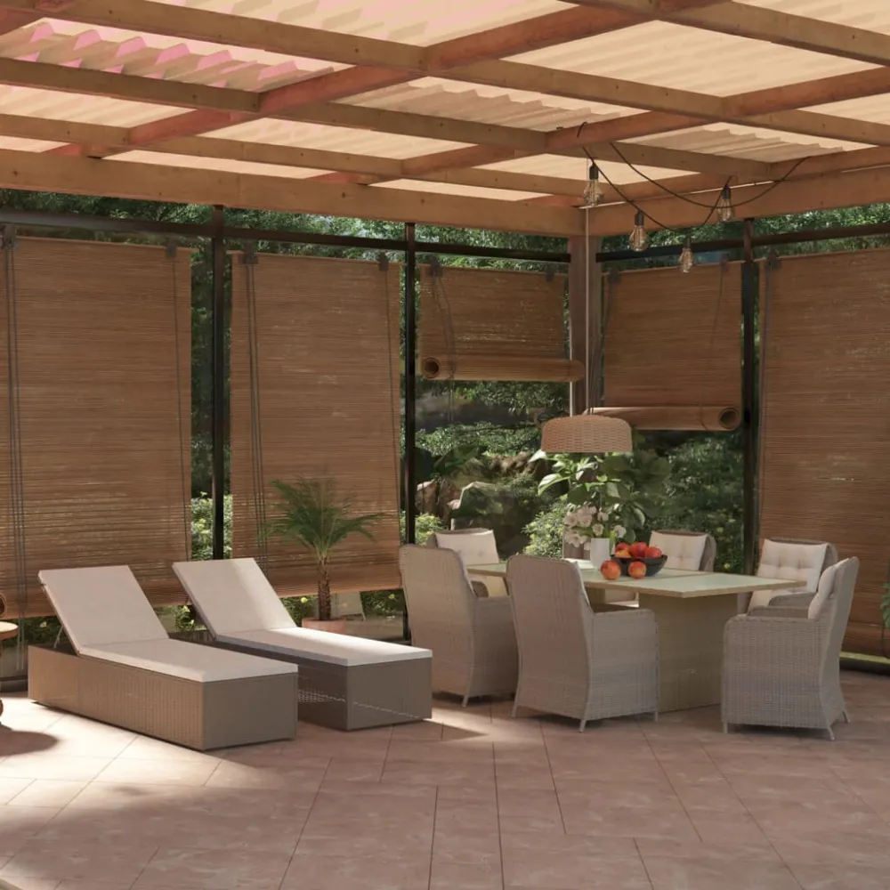 vidaXL juego de comedor para jardín 9 piezas ratán sintético marrón Resistente la Intemperie