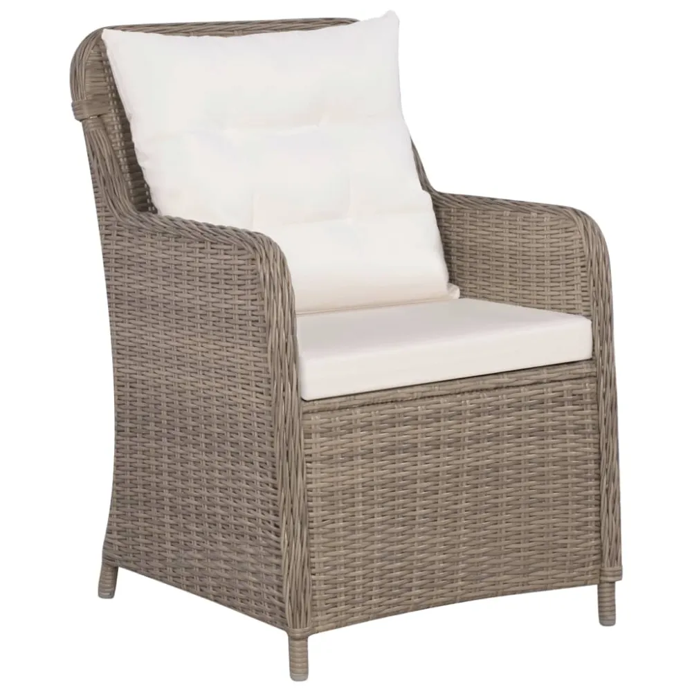 vidaXL juego de comedor para jardín 9 piezas ratán sintético marrón Resistente la Intemperie