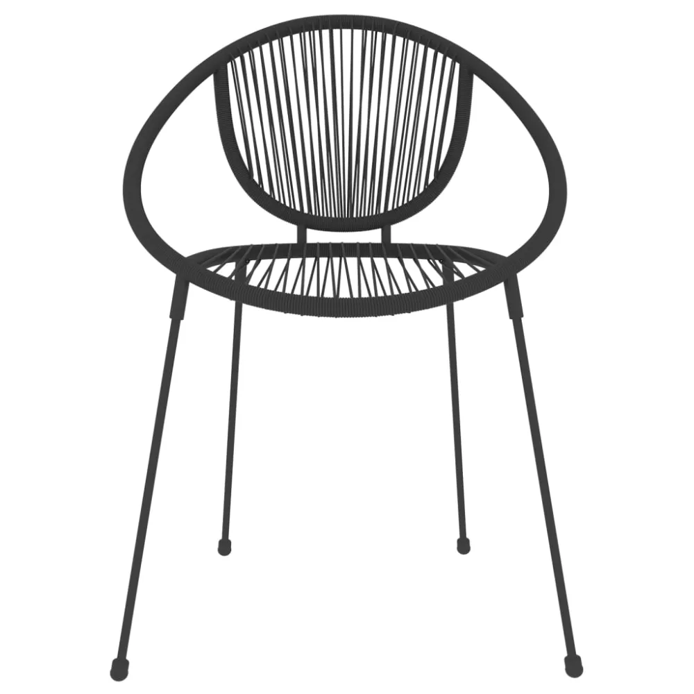vidaXL juego de comedor para jardín 3 piezas negro con Cojines Prueba de Agua