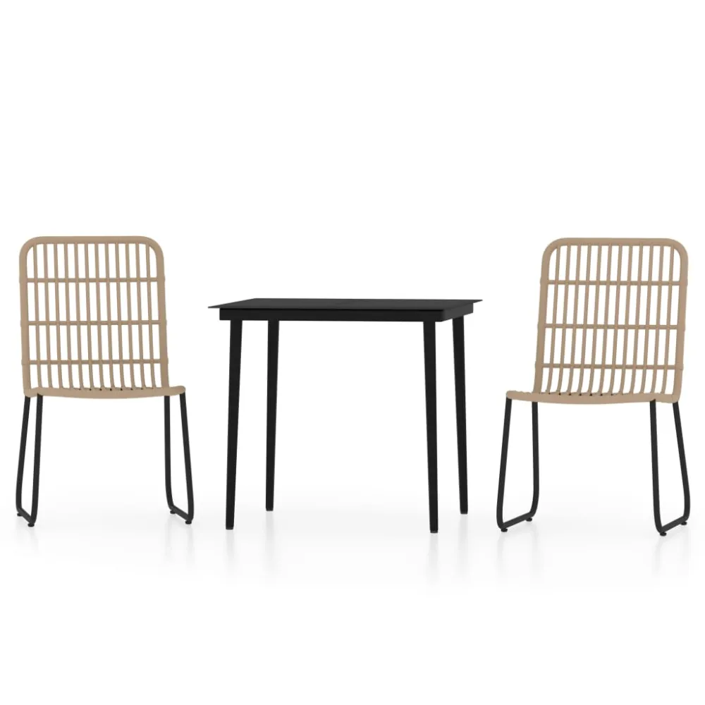vidaXL juego de comedor para jardín 3 piezas color roble Resistente la Intemperie