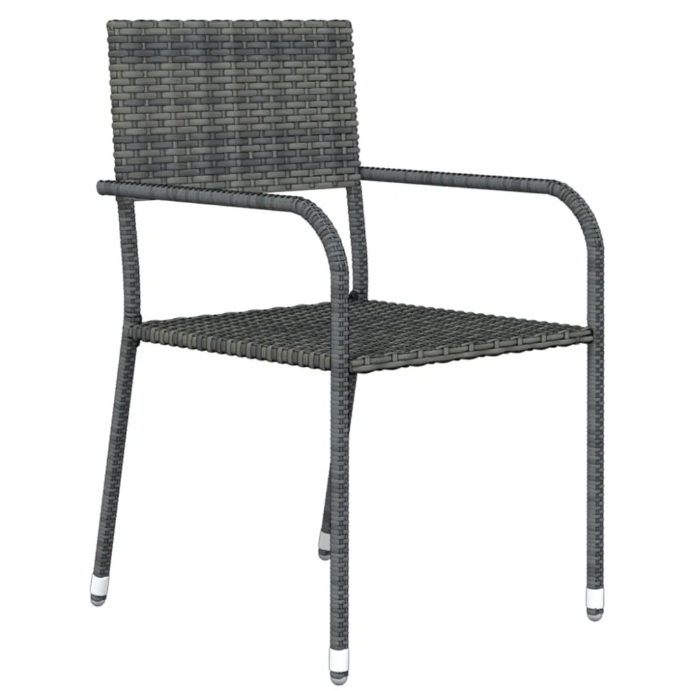 vidaXL juego de comedor para jardín 7 piezas gris con Mesa de Centro