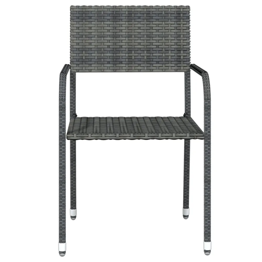 vidaXL juego de comedor para jardín 7 piezas gris con Mesa de Centro
