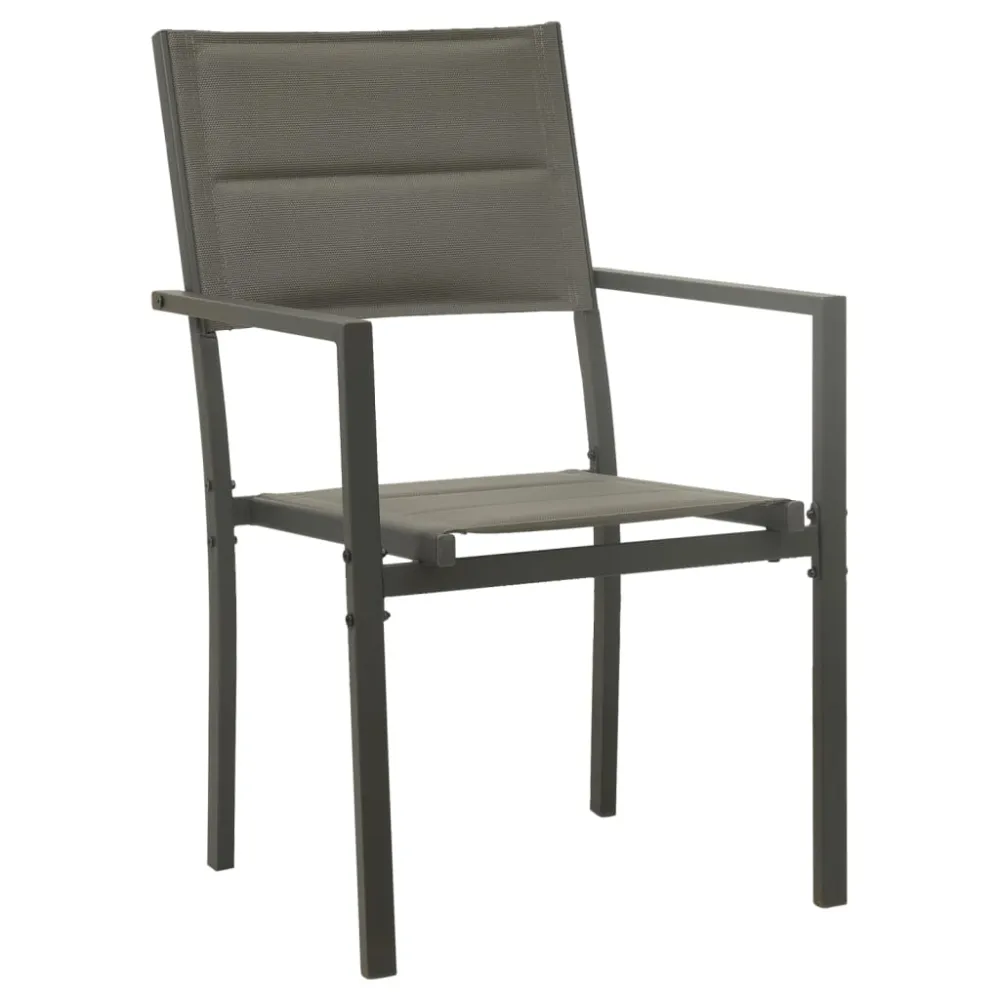vidaXL juego de comedor para jardín 5 piezas acero y textilene negro con Sombrilla Incluida