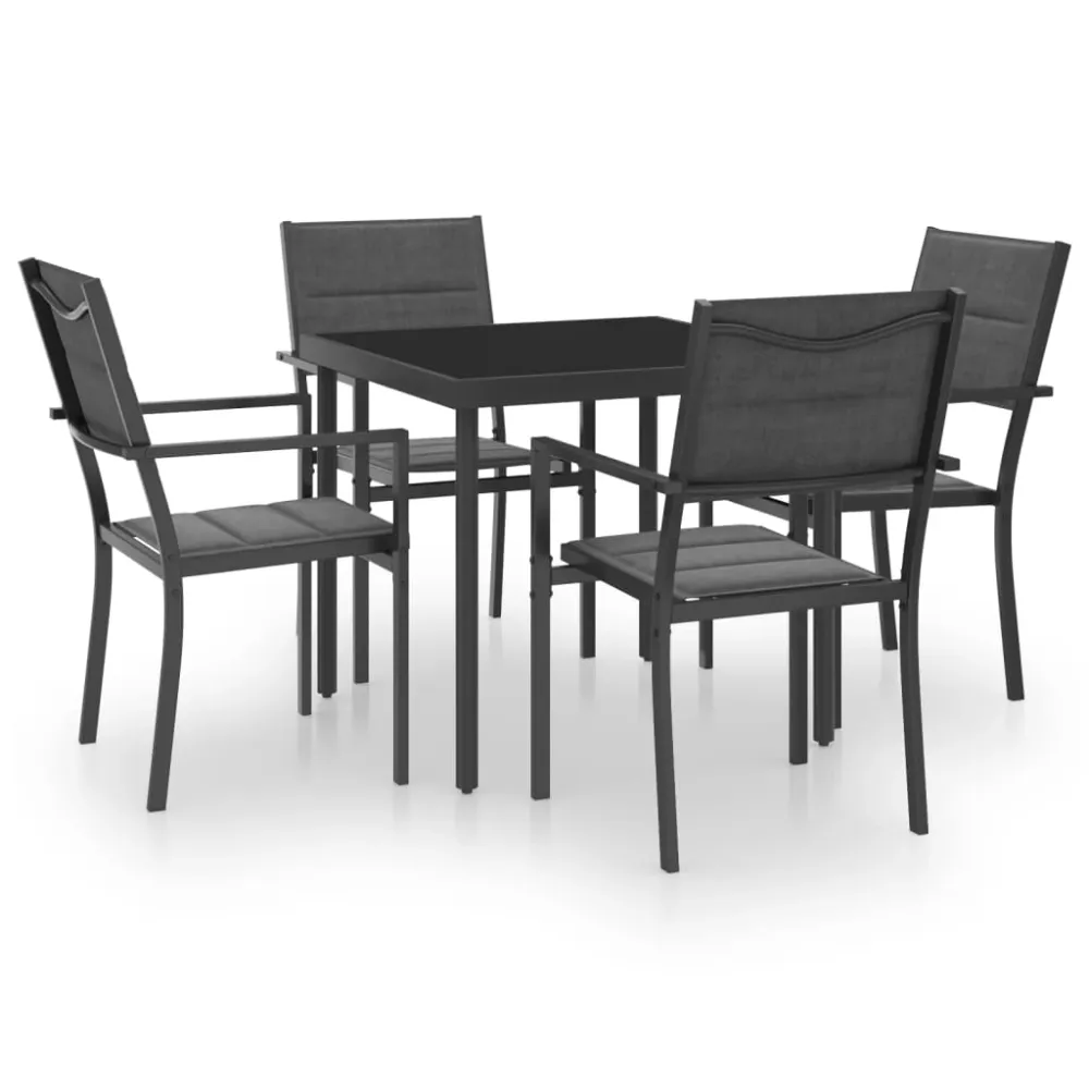 vidaXL juego de comedor para jardín 5 piezas acero para 8 Personas
