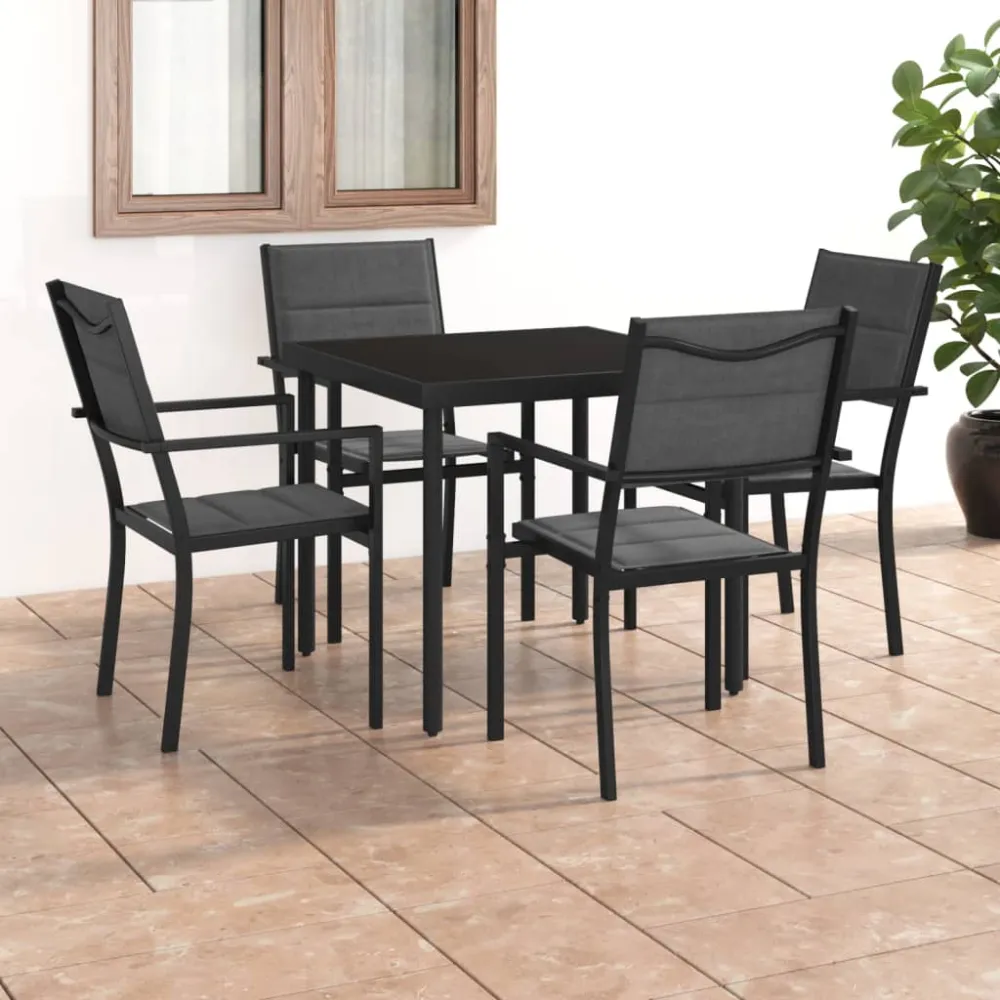 vidaXL juego de comedor para jardín 5 piezas acero para 8 Personas
