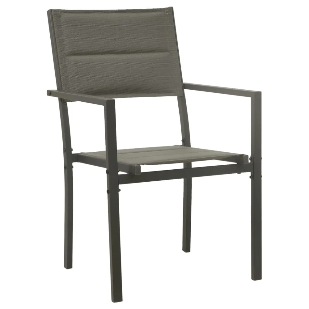 vidaXL juego de comedor para jardín 5 piezas acero y textilene negro con Cojines Prueba de Agua