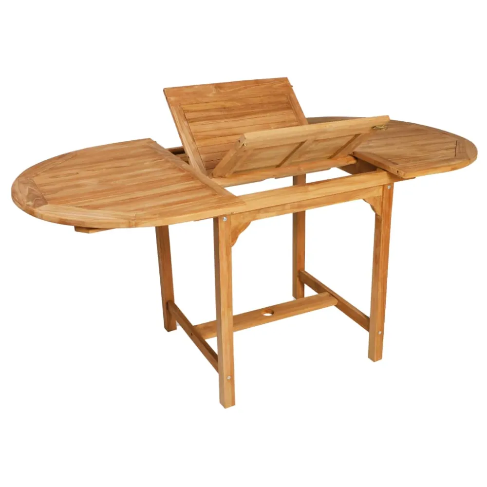 vidaXL juego de comedor para jardín 5 piezas madera maciza teca | Material Resistente los Rayos UV