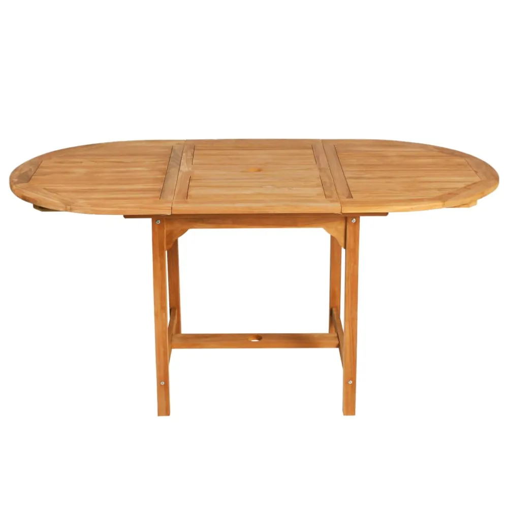 vidaXL juego de comedor para jardín 5 piezas madera maciza teca | Material Resistente los Rayos UV
