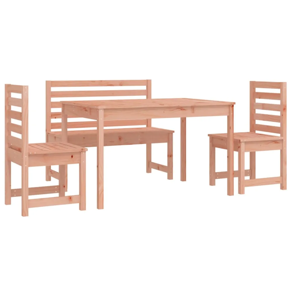 vidaXL juego de comedor para jardín 4 pzas madera maciza abeto douglas - Incluye Mesa y Sillas