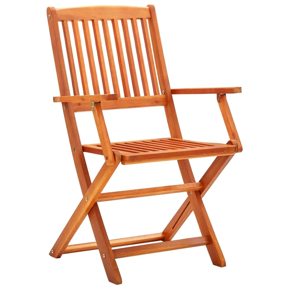 vidaXL set de comedor de jardín plegable 5 pzas madera eucalipto en Color Café y Beige